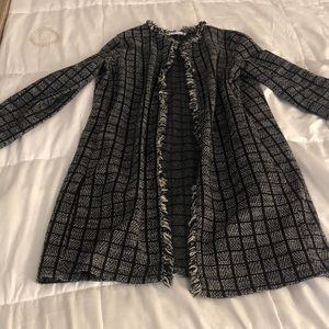 Zara Black and white checkered cardigan